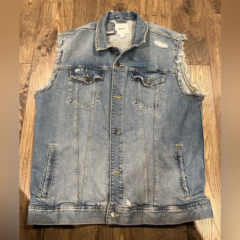 Old Navy Denim Flex Jacket Vest Sz XL